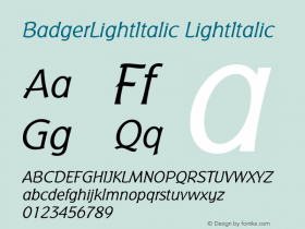 BadgerLightItalic