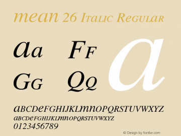 MEAN 26 Italic