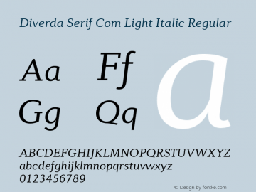 Diverda Serif Com Light Italic