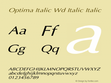 Optima Italic Wd Italic