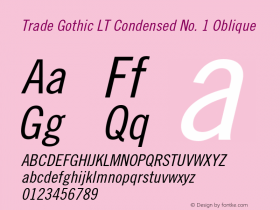 Trade Gothic LT Condensed No. 1