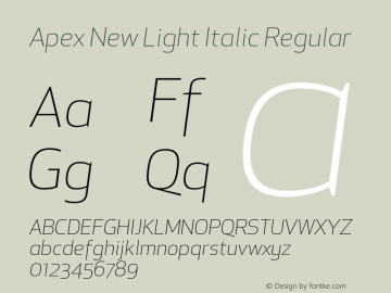 Apex New Light Italic