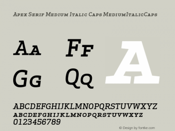 Apex Serif Medium Italic Caps