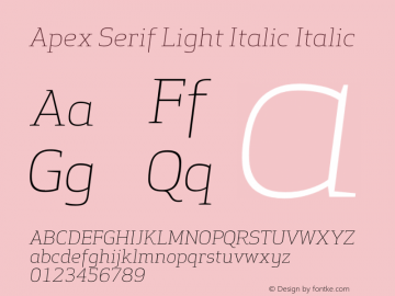 Apex Serif Light Italic