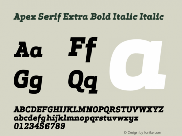 Apex Serif Extra Bold Italic