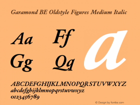 Garamond BE Oldstyle Figures