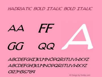 Hadriatic Bold Italic