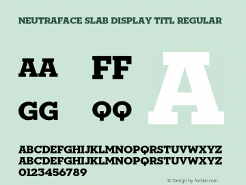 Neutraface Slab Display Titl