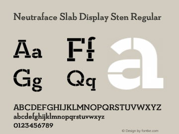 Neutraface Slab Display Sten