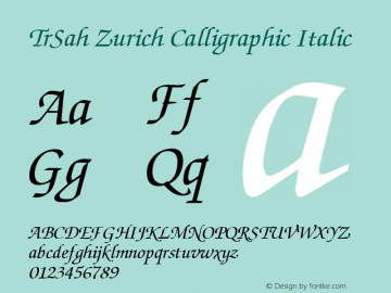 TrSah Zurich Calligraphic