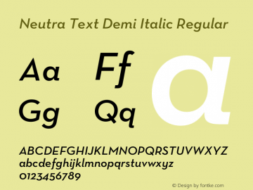 Neutra Text Demi Italic