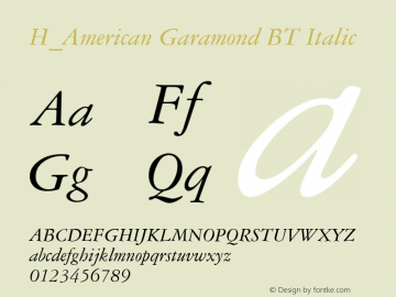 H_American Garamond BT