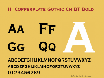 H_Copperplate Gothic Cn BT