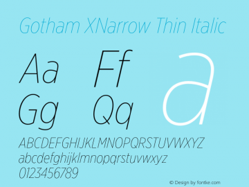 Gotham XNarrow Thin