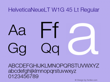 HelveticaNeueLT W1G 45 Lt