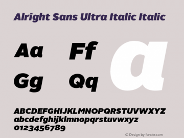 Alright Sans Ultra Italic