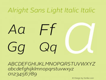 Alright Sans Light Italic