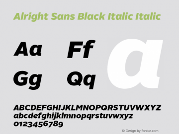 Alright Sans Black Italic