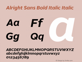 Alright Sans Bold Italic