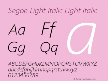 Segoe Light Italic
