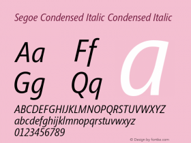 Segoe Condensed Italic