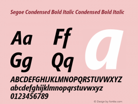 Segoe Condensed Bold Italic