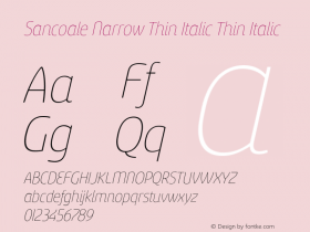 Sancoale Narrow Thin Italic