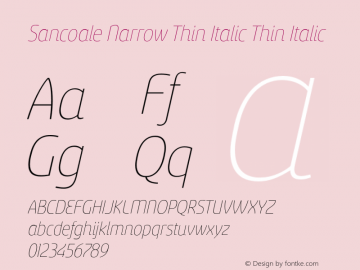 Sancoale Narrow Thin Italic