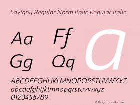 Savigny Regular Norm Italic