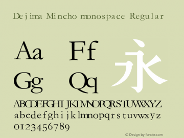 Dejima Mincho monospace