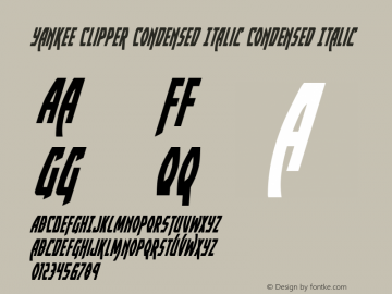 Yankee Clipper Condensed Italic
