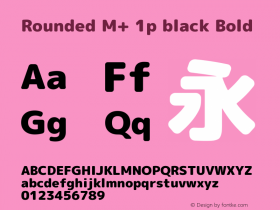 Rounded M+ 1p black