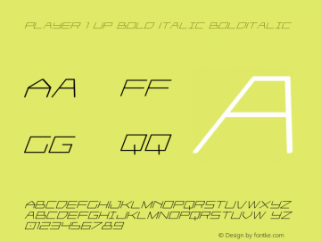 Player 1 Up Bold Italic