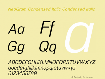 NeoGram Condensed Italic