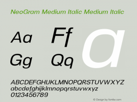 NeoGram Medium Italic