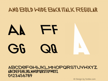 Ano Bold Wide Back Italic