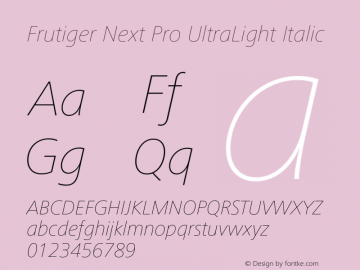 Frutiger Next Pro UltraLight