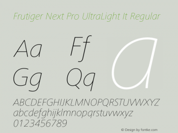 Frutiger Next Pro UltraLight It