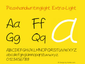 Peaxhandwritinglight