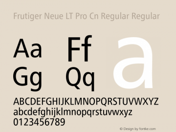 Frutiger Neue LT Pro Cn Regular