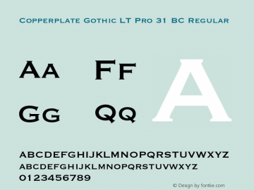 Copperplate Gothic LT Pro 31 BC