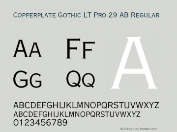 Copperplate Gothic LT Pro 29 AB