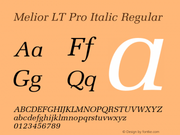 Melior LT Pro Italic