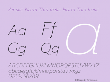 Ainslie Norm Thin Italic