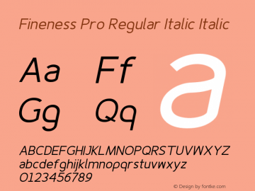 Fineness Pro Regular Italic