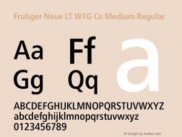 Frutiger Neue LT W1G Cn Medium