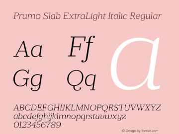 Prumo Slab ExtraLight Italic