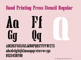 Hand Printing Press Stencil