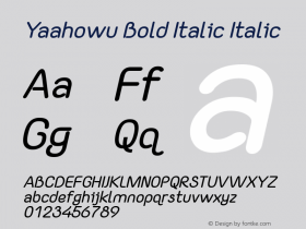 Yaahowu Bold Italic