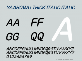 Yaahowu Thick Italic